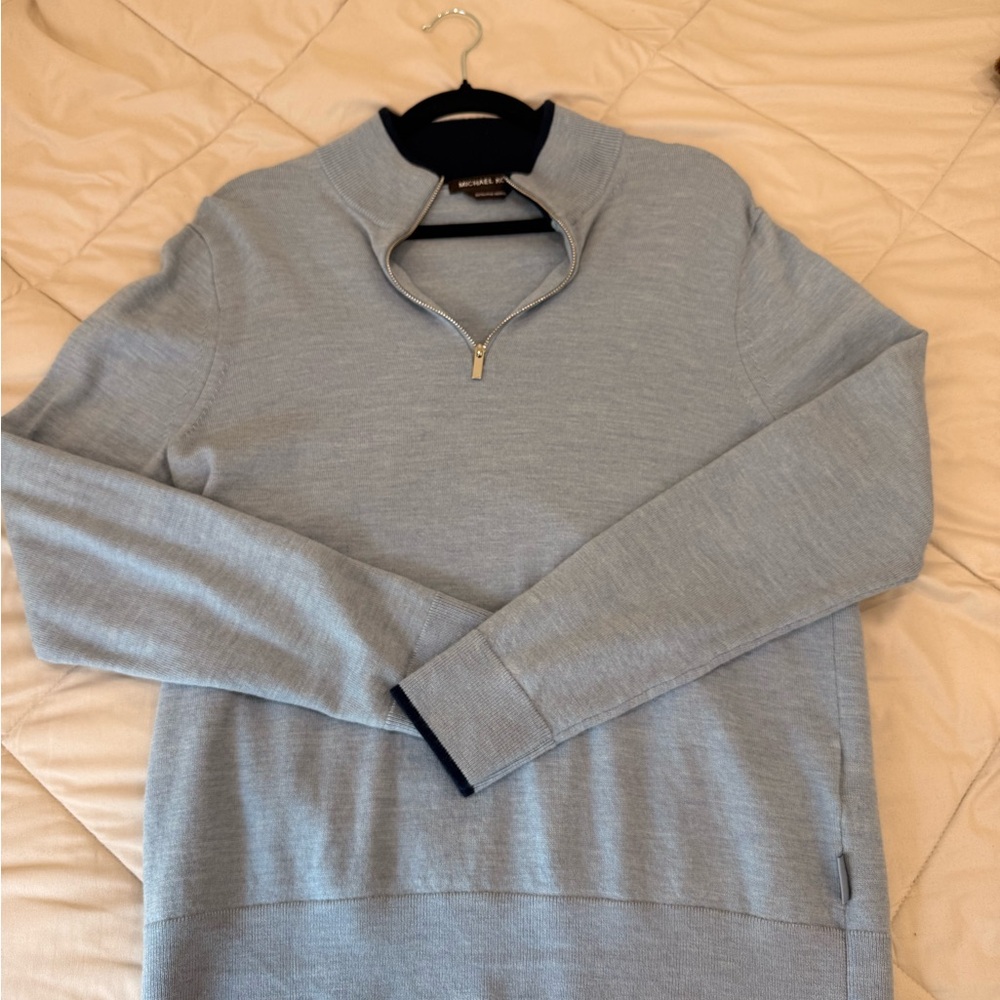 Men's Michael Kors Light Blue Quarter Zip